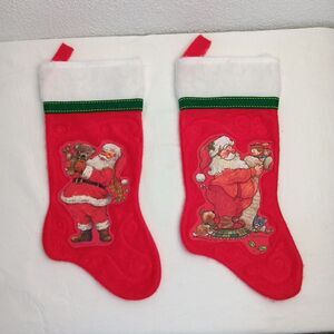 1984 Giordano Art Ltd felt Christmas Stocking Santa Claus Toys Naughty or Nice